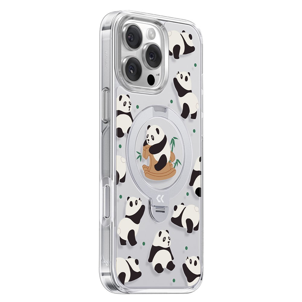 CASEKOO for iPhone 16 Pro Max Magnetic Case UV Pattern Printing Rotating Kickstand PC + TPU Phone Cover