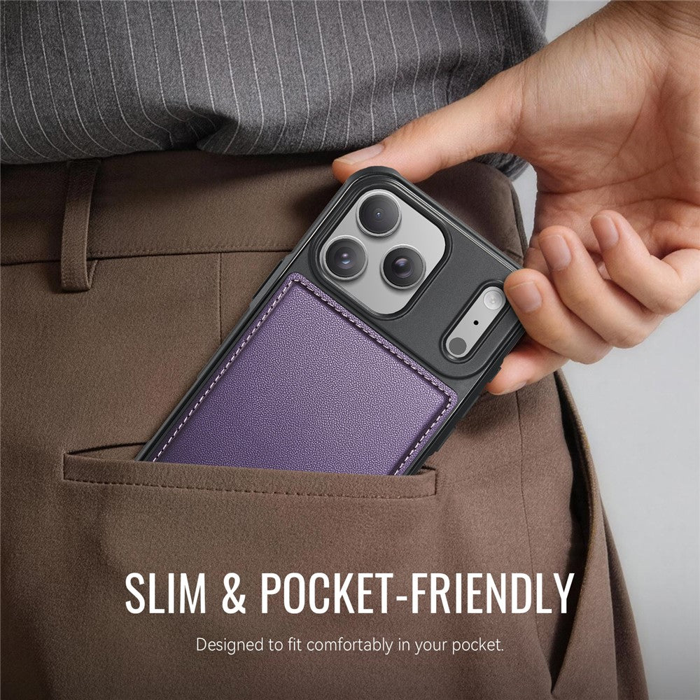 CASEME C69 Series for iPhone 17 Pro Magnetic Case Leather Coated TPU Phone Cover