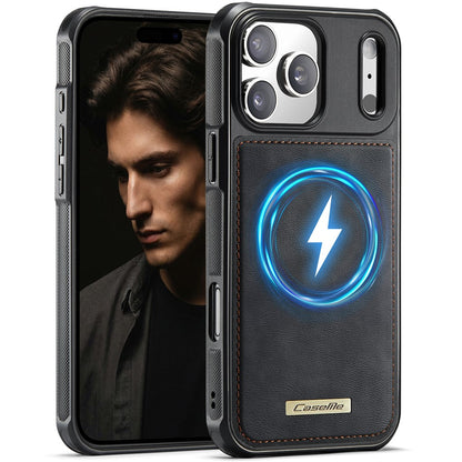 CASEME C69 Series for iPhone 17 Pro Magnetic Case Leather Coated TPU Phone Cover