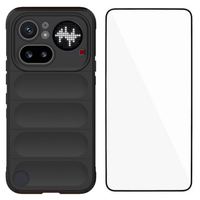 WANLONFENG For Nothing Phone (4a) Pro TPU Case HD Series Anti Slip Phone Cover with Tempered Glass