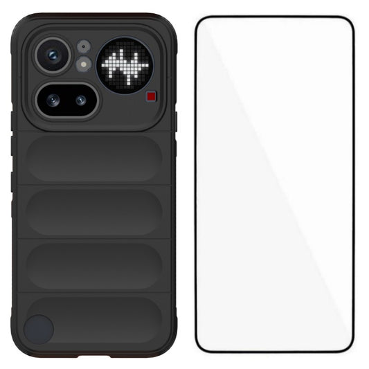 WANLONFENG For Nothing Phone (4a) Pro TPU Case HD Series Anti Slip Phone Cover with Tempered Glass
