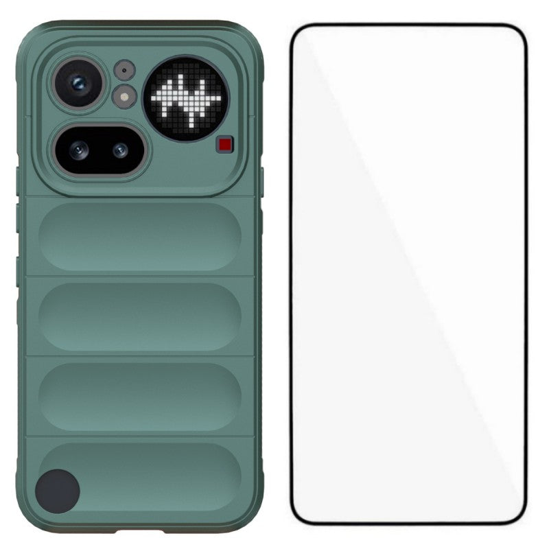 WANLONFENG For Nothing Phone (4a) Pro TPU Case HD Series Anti Slip Phone Cover with Tempered Glass