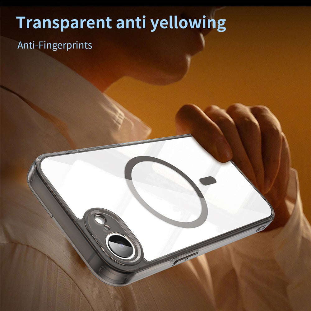 For iPhone 16e  /  17e Case Compatible with MagSafe Clear PC + TPU Shockproof Phone Back Cover
