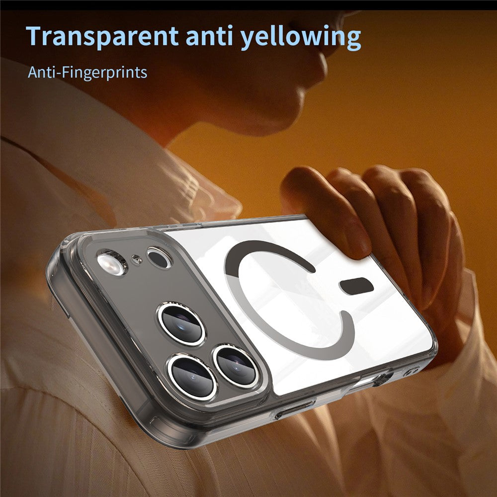 For iPhone 17 Pro Case Compatible with MagSafe Clear PC + TPU Shockproof Phone Back Cover