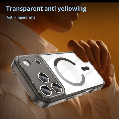 For iPhone 17 Pro Case Compatible with MagSafe Clear PC + TPU Shockproof Phone Back Cover