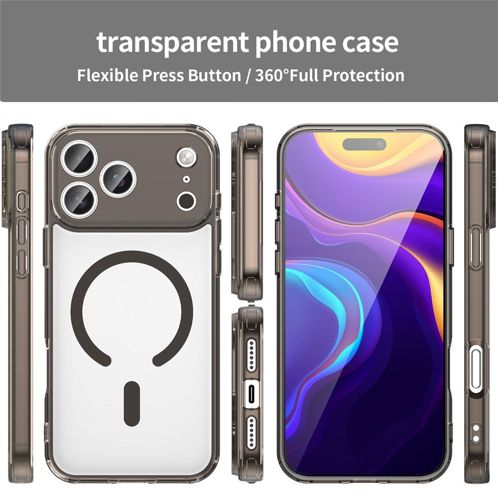 For iPhone 17 Pro Max Case Compatible with MagSafe Clear PC + TPU Shockproof Phone Back Cover