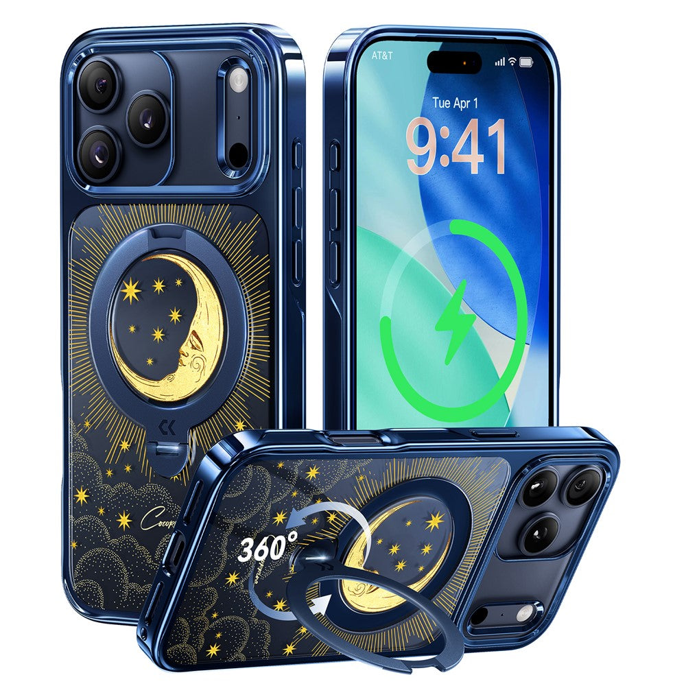 CASEKOO Tarot Series for iPhone 17 Pro Max Magnetic Case UV 3D Printing PC + TPU Phone Cover with Ring Holder Kickstand