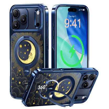 CASEKOO Tarot Series for iPhone 17 Pro Max Magnetic Case UV 3D Printing PC + TPU Phone Cover with Ring Holder Kickstand
