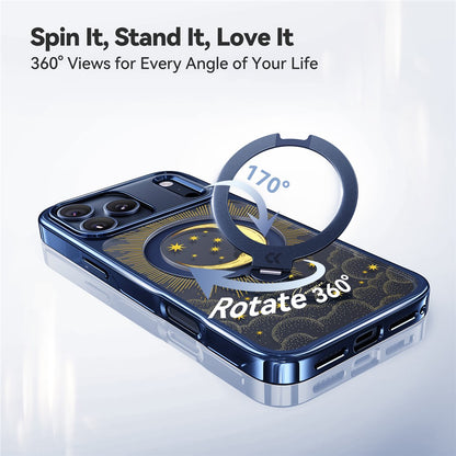 CASEKOO Tarot Series for iPhone 17 Pro Max Magnetic Case UV 3D Printing PC + TPU Phone Cover with Ring Holder Kickstand
