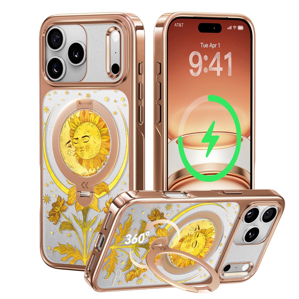 CASEKOO Tarot Series for iPhone 17 Pro Max Magnetic Case UV 3D Printing PC + TPU Phone Cover with Ring Holder Kickstand