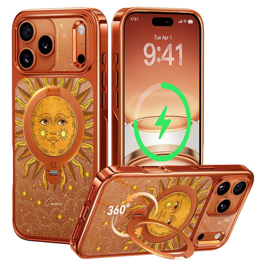 CASEKOO Tarot Series for iPhone 17 Pro Magnetic Case UV 3D Printing PC + TPU Phone Cover with Ring Holder Kickstand