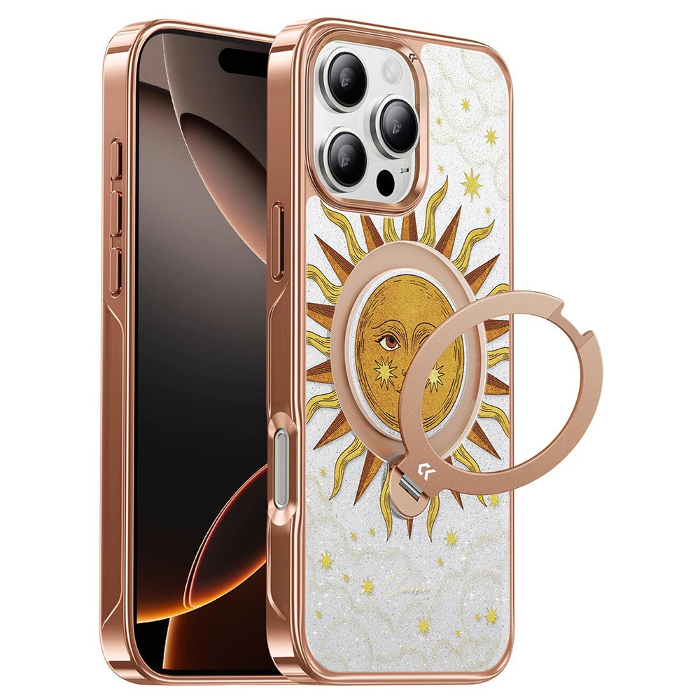 CASEKOO Tarot Series for iPhone 16 Pro Max Magnetic Case UV 3D Printing PC + TPU Phone Cover with Ring Holder Kickstand