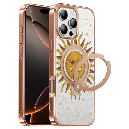 CASEKOO Tarot Series for iPhone 16 Pro Max Magnetic Case UV 3D Printing PC + TPU Phone Cover with Ring Holder Kickstand