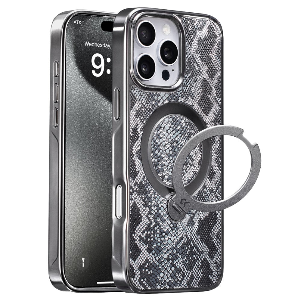 CASEKOO for iPhone 16 Pro Max Magnetic Case Ring Kickstand Shockproof PC + TPU Phone Cover