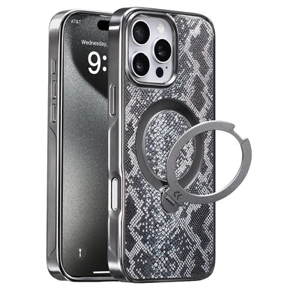 CASEKOO for iPhone 16 Pro Max Magnetic Case Ring Kickstand Shockproof PC + TPU Phone Cover