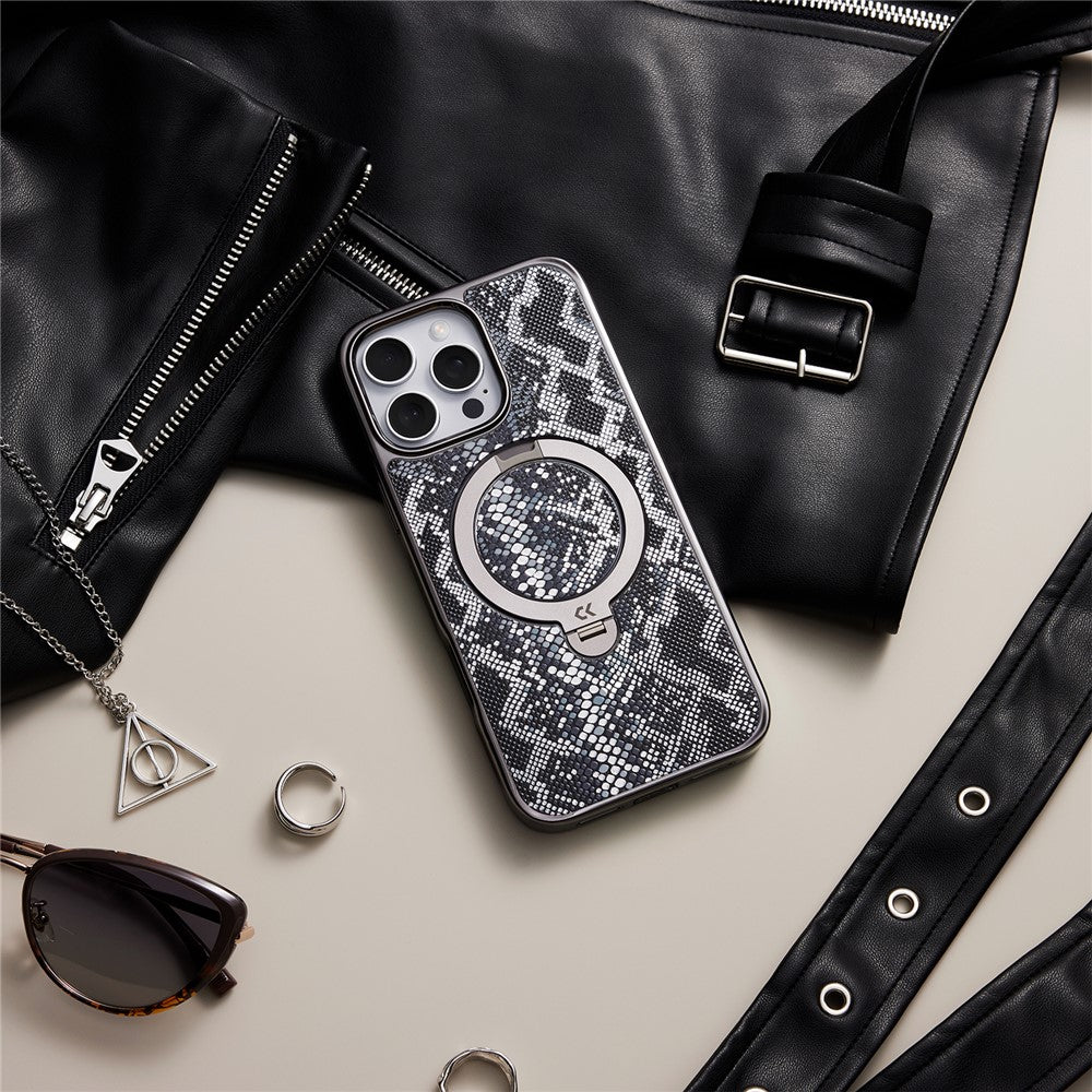 CASEKOO for iPhone 16 Pro Max Magnetic Case Ring Kickstand Shockproof PC + TPU Phone Cover
