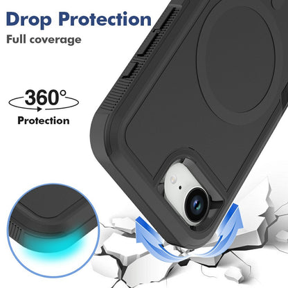 Magnetic Phone Case For iPhone 17e  /  16e Shockproof PC + TPU Cover with High-Alumina Tempered Glass Screen Protector