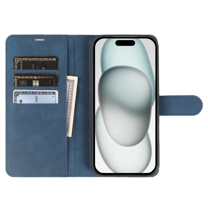 For iPhone 15 Plus Wallet Stand Case Card Slots Skin-feel TPU + PU Leather Flip Cover