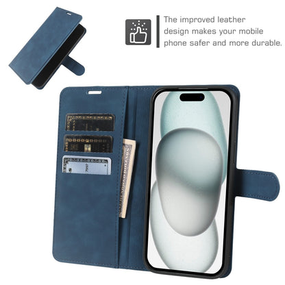 For iPhone 15 Plus Wallet Stand Case Card Slots Skin-feel TPU + PU Leather Flip Cover