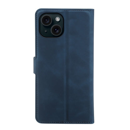 For iPhone 15 Plus Wallet Stand Case Card Slots Skin-feel TPU + PU Leather Flip Cover
