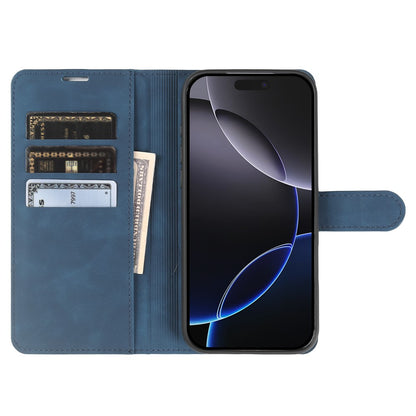For iPhone 16 Pro Max Wallet Stand Case Card Slots Skin-feel TPU + PU Leather Flip Cover
