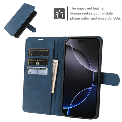For iPhone 16 Pro Max Wallet Stand Case Card Slots Skin-feel TPU + PU Leather Flip Cover