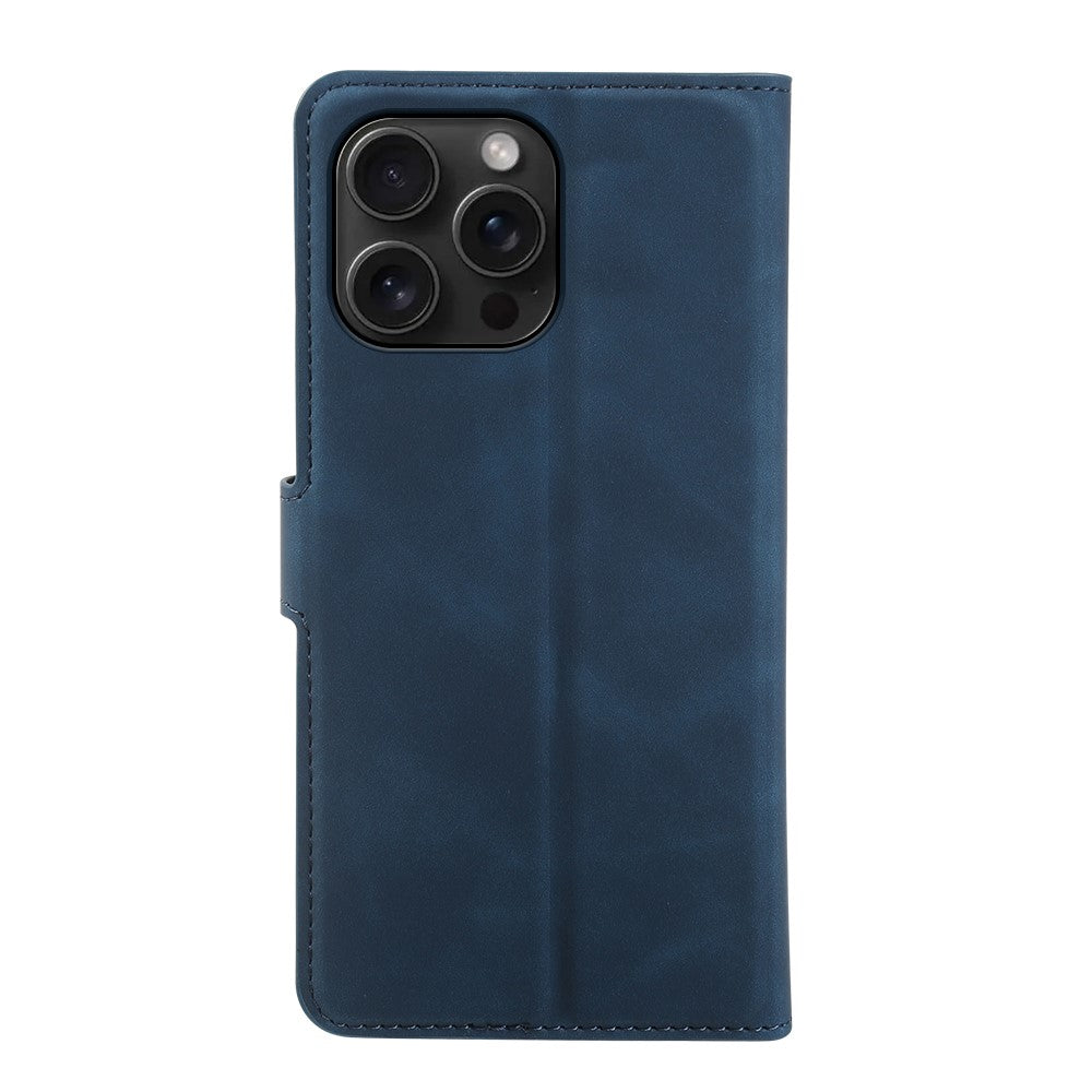 For iPhone 16 Pro Max Wallet Stand Case Card Slots Skin-feel TPU + PU Leather Flip Cover