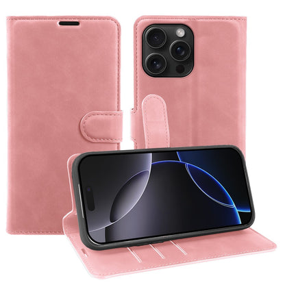 For iPhone 16 Pro Max Wallet Stand Case Card Slots Skin-feel TPU + PU Leather Flip Cover