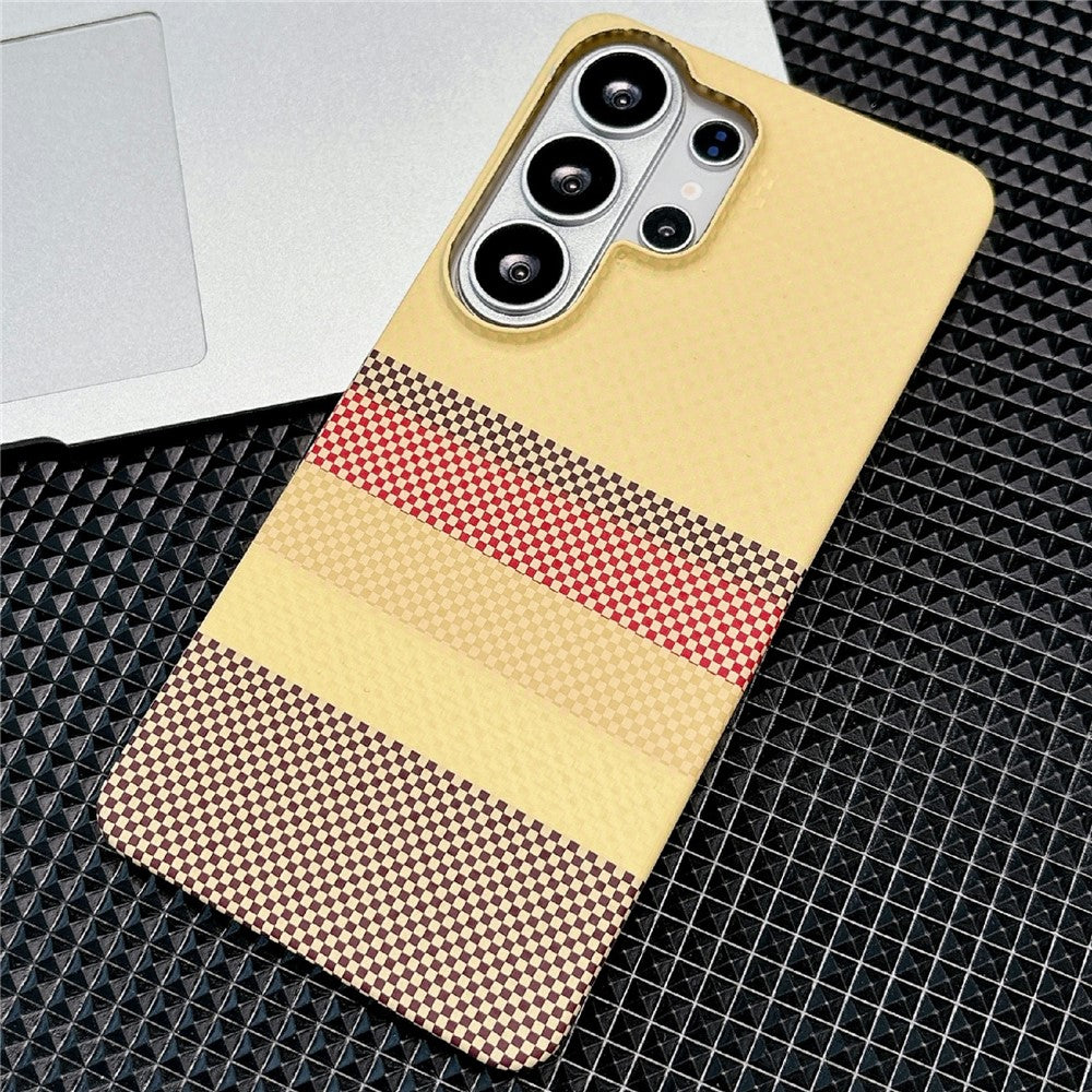 For Samsung Galaxy S26 Ultra Magnetic Case Striped Textile Pattern Skin-touch PC Cover