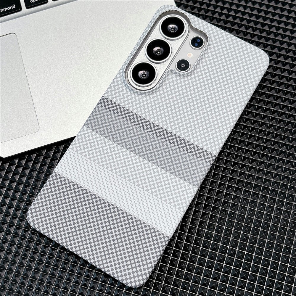 For Samsung Galaxy S26 Ultra Magnetic Case Striped Textile Pattern Skin-touch PC Cover