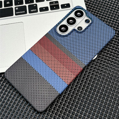 For Samsung Galaxy S26 Ultra Magnetic Case Striped Textile Pattern Skin-touch PC Cover