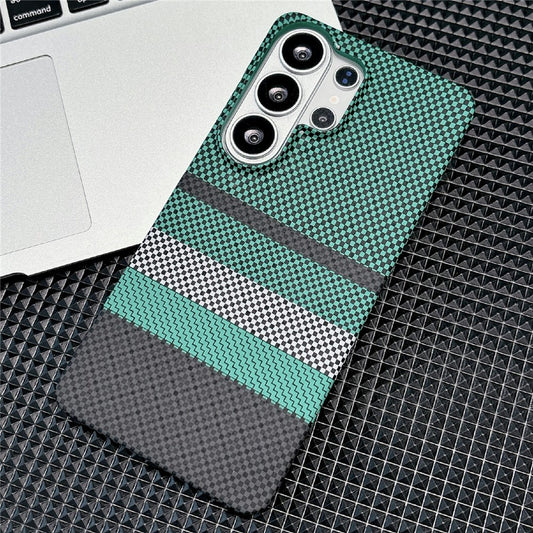 For Samsung Galaxy S26 Ultra Magnetic Case Striped Textile Pattern Skin-touch PC Cover