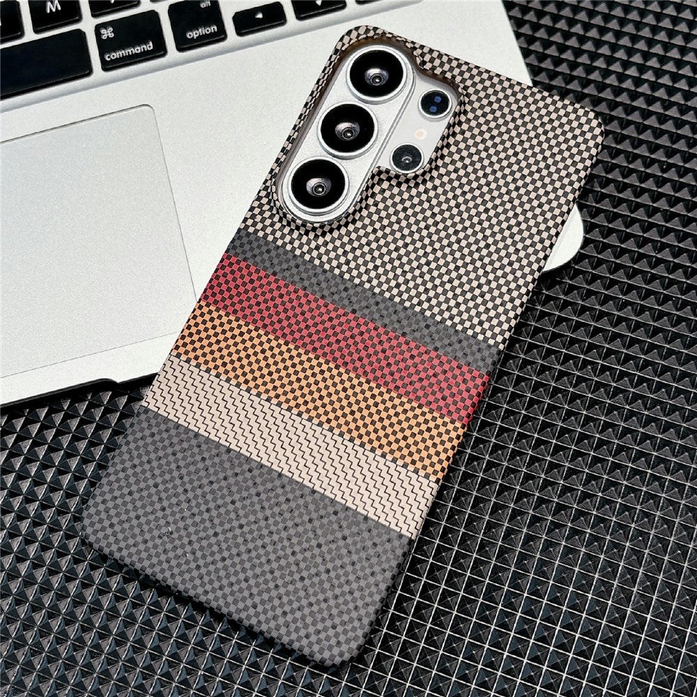 For Samsung Galaxy S26 Ultra Magnetic Case Striped Textile Pattern Skin-touch PC Cover