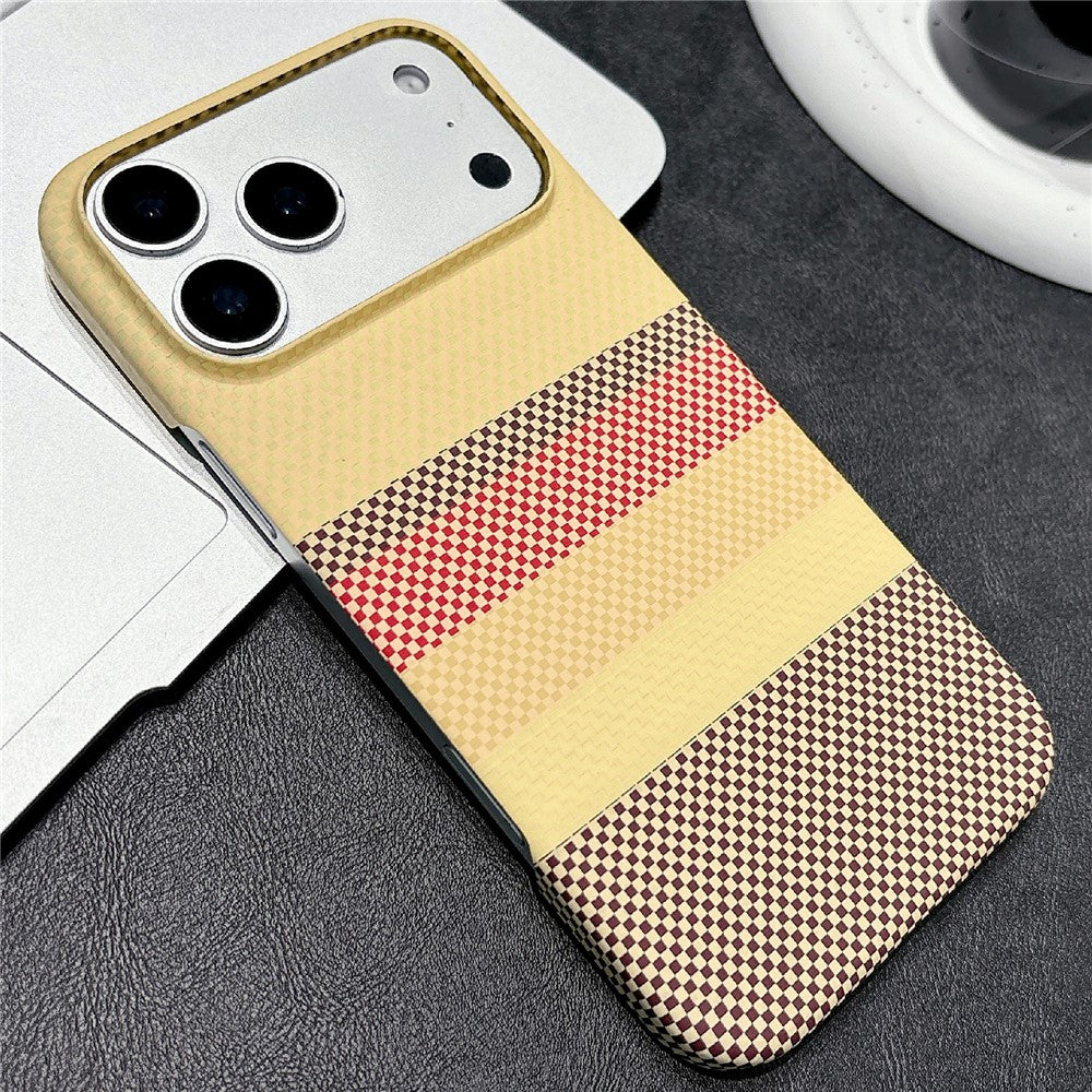 For iPhone 17 Pro Max Magnetic Case Striped Textile Pattern Skin-touch PC Cover