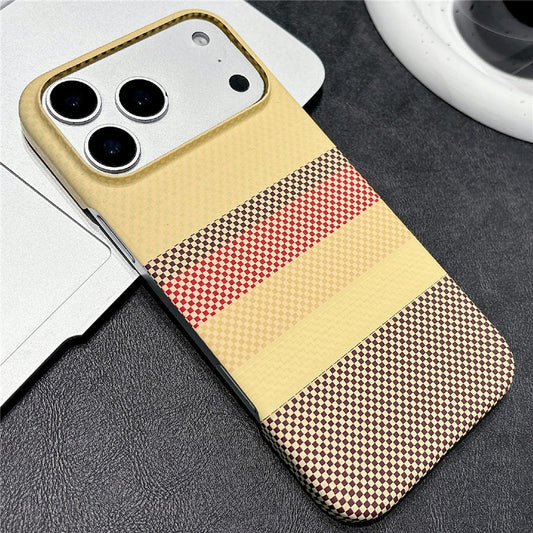 For iPhone 17 Pro Max Magnetic Case Striped Textile Pattern Skin-touch PC Cover