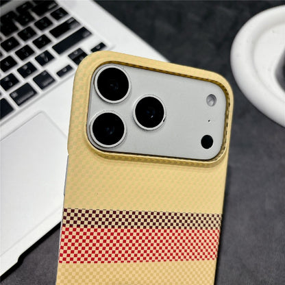 For iPhone 17 Pro Max Magnetic Case Striped Textile Pattern Skin-touch PC Cover