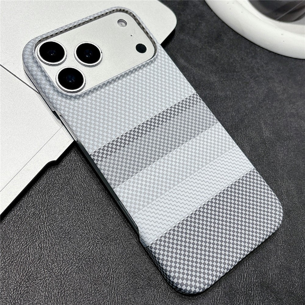 For iPhone 17 Pro Max Magnetic Case Striped Textile Pattern Skin-touch PC Cover