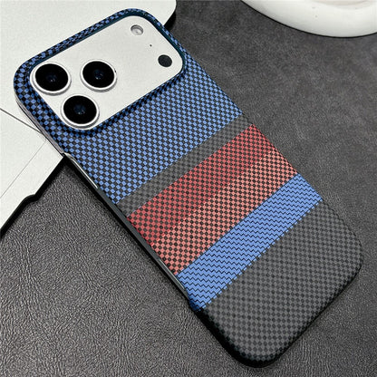 For iPhone 17 Pro Max Magnetic Case Striped Textile Pattern Skin-touch PC Cover