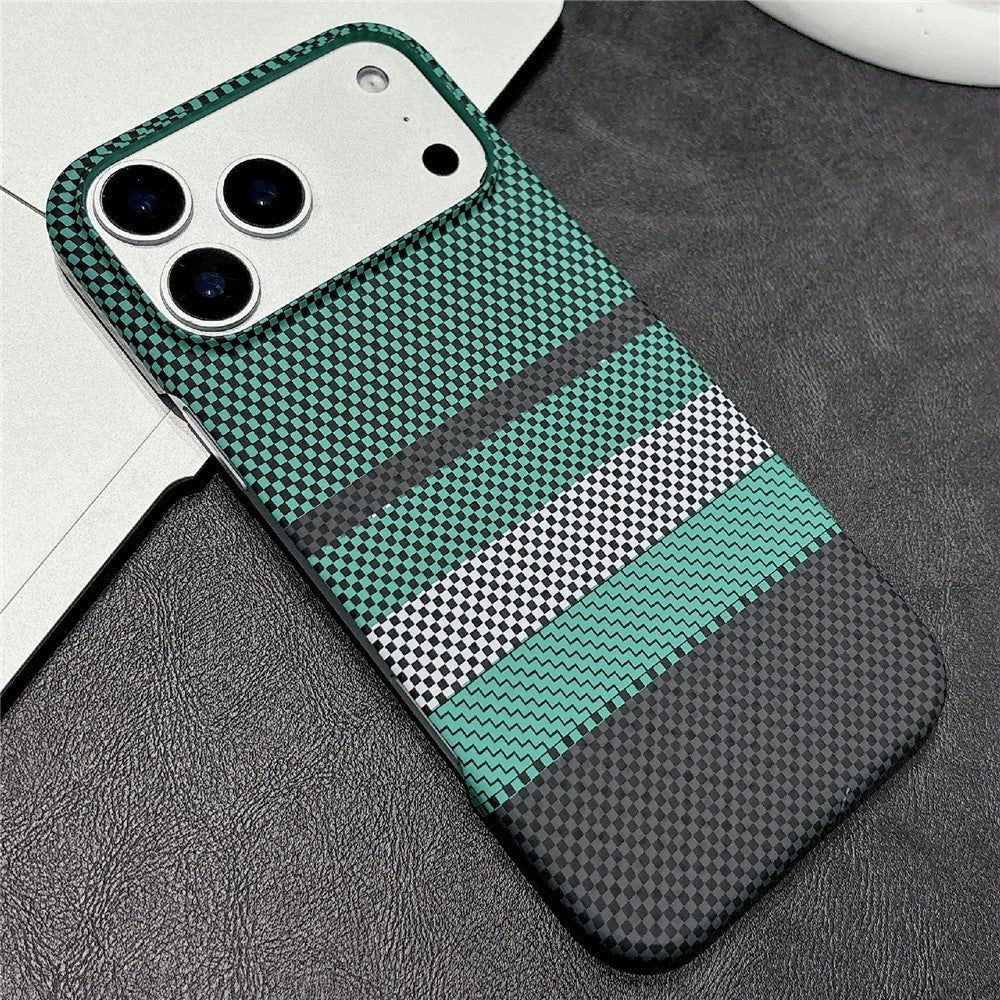 For iPhone 17 Pro Max Magnetic Case Striped Textile Pattern Skin-touch PC Cover