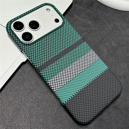 For iPhone 17 Pro Max Magnetic Case Striped Textile Pattern Skin-touch PC Cover