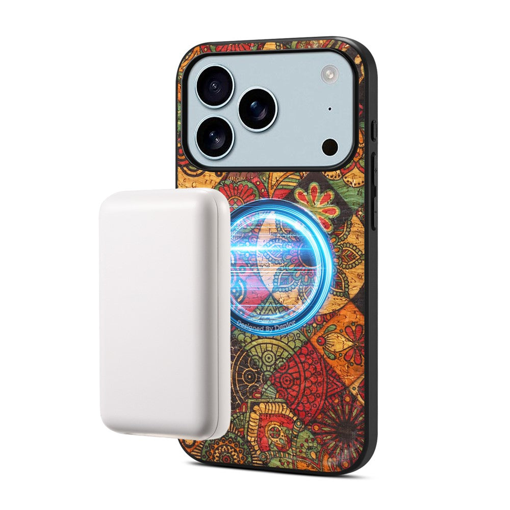 For iPhone 17 Pro Magnetic Phone Case Floral Pattern PU Leather TPU Protective Cover