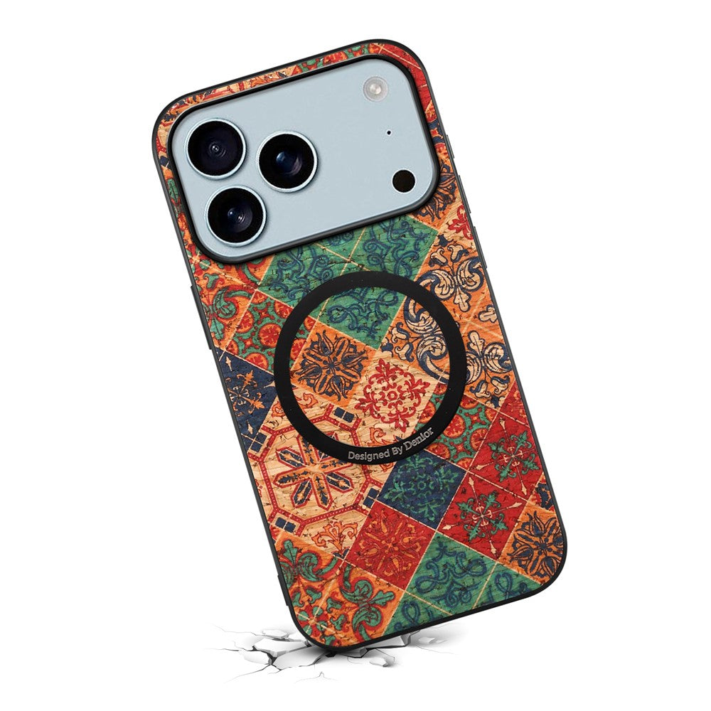 For iPhone 17 Pro Max Magnetic Phone Case Floral Pattern PU Leather TPU Protective Cover