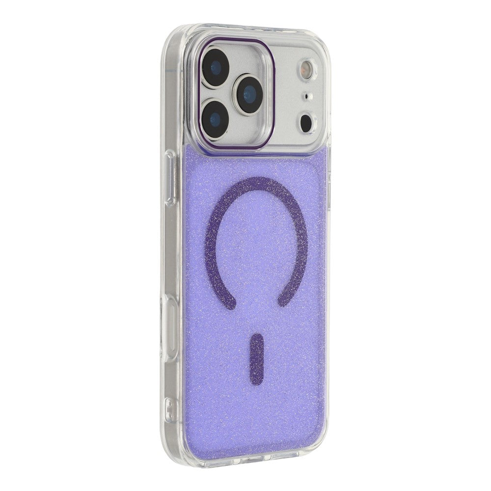 For iPhone 17 Pro Max Magnetic Case Glitter Clear PC TPU Protective Cover