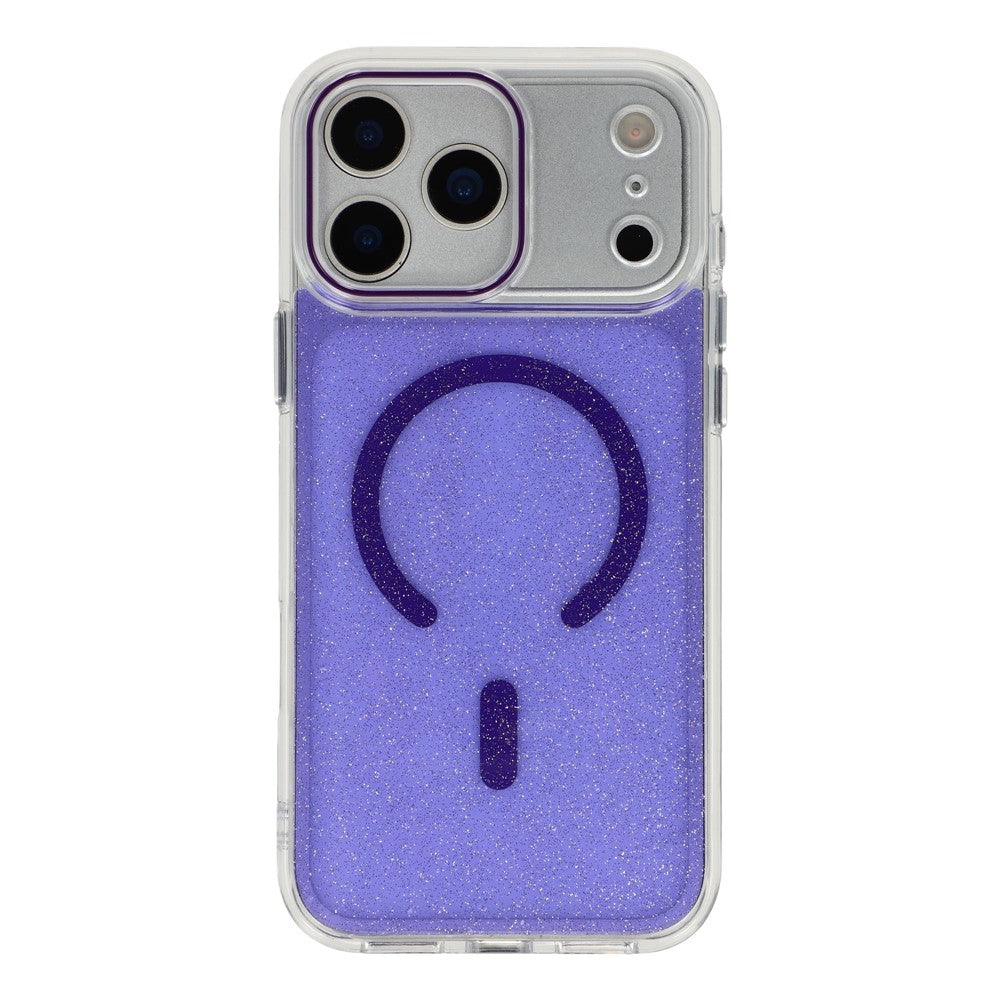 For iPhone 17 Pro Max Magnetic Case Glitter Clear PC TPU Protective Cover
