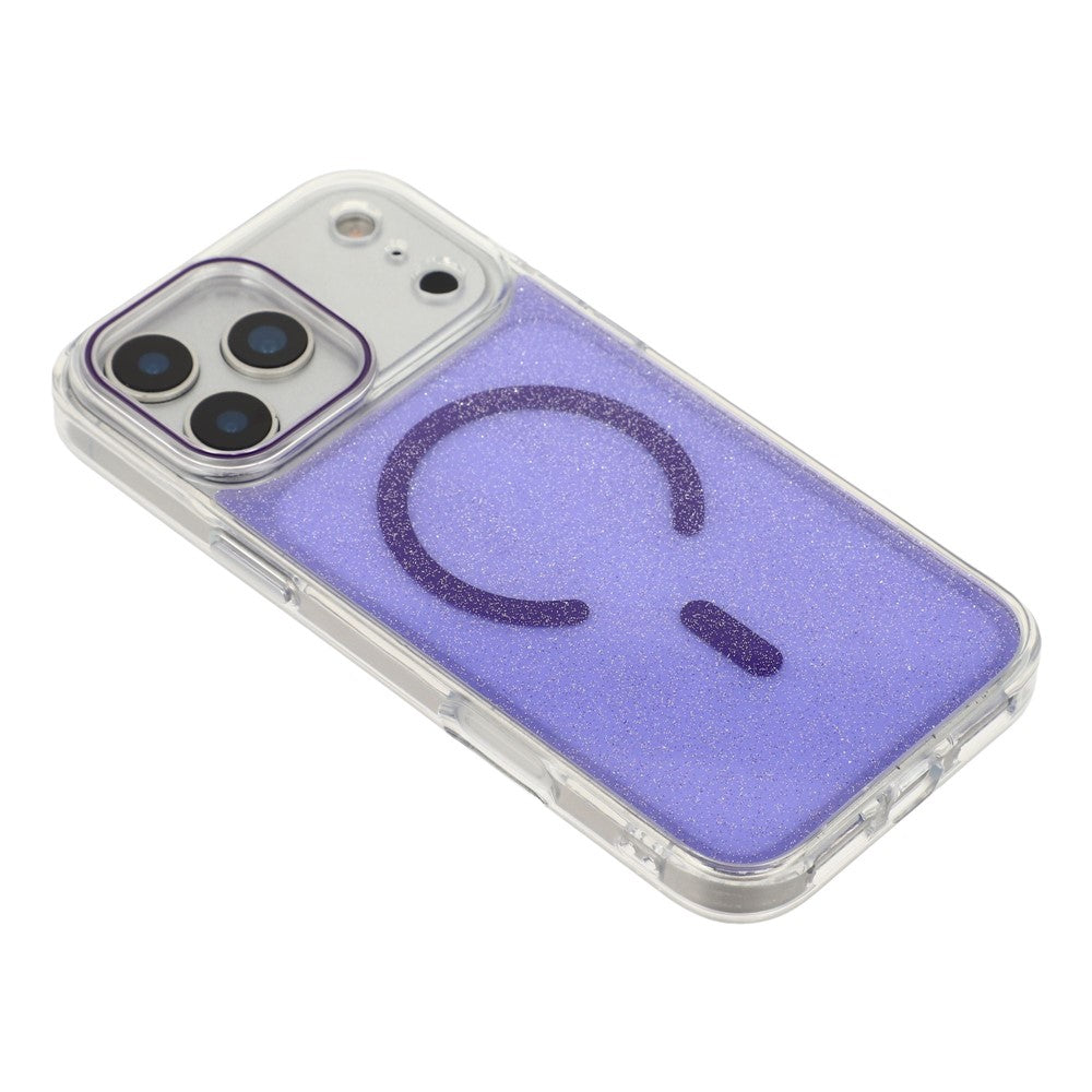 For iPhone 17 Pro Max Magnetic Case Glitter Clear PC TPU Protective Cover