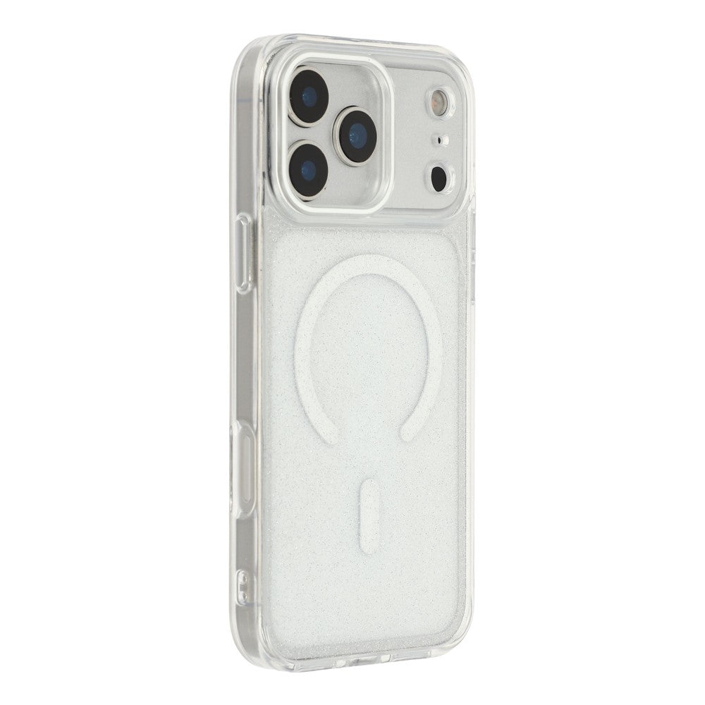 For iPhone 17 Pro Max Magnetic Case Glitter Clear PC TPU Protective Cover