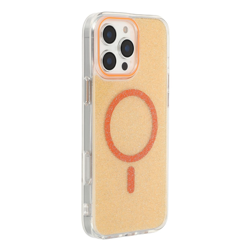 For iPhone 16 Pro Max Magnetic Case Glitter Clear PC TPU Protective Cover