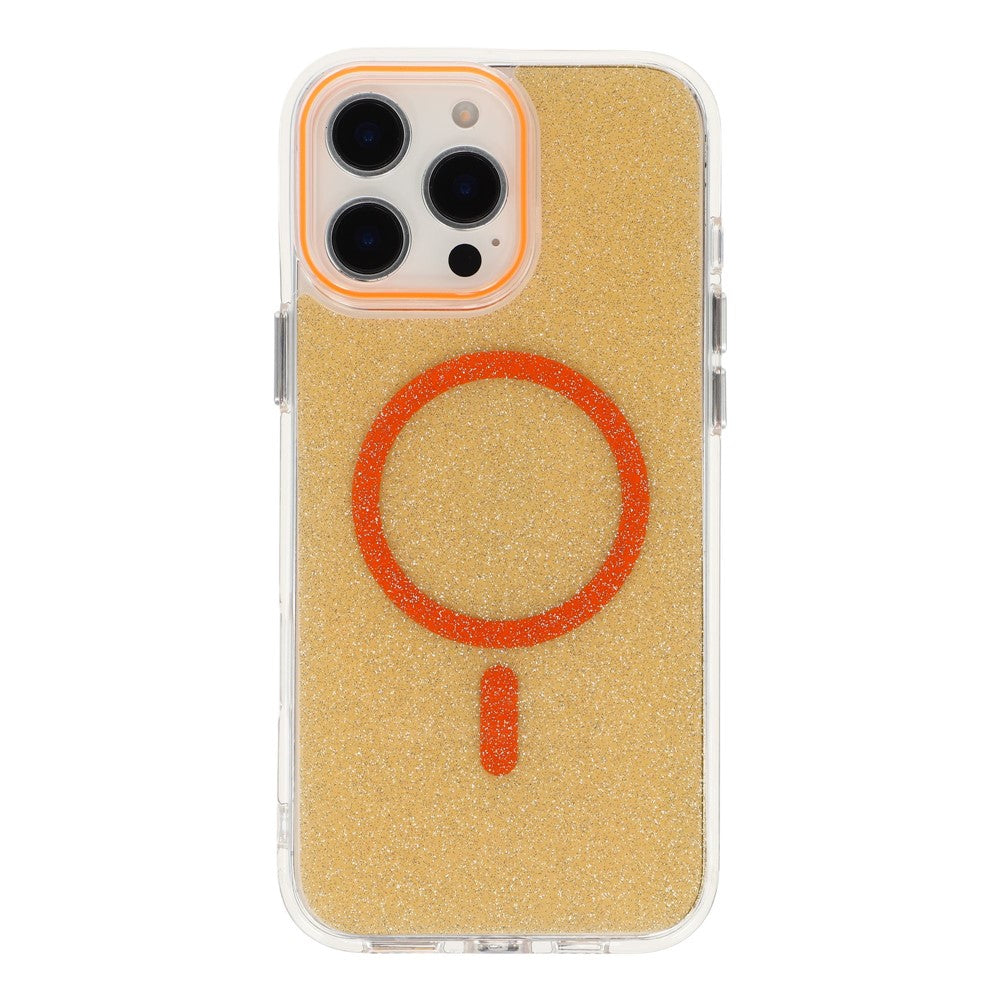 For iPhone 16 Pro Max Magnetic Case Glitter Clear PC TPU Protective Cover