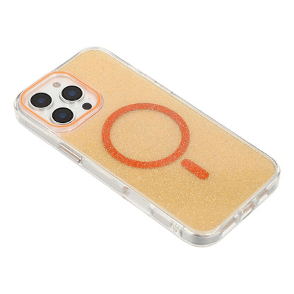 For iPhone 16 Pro Max Magnetic Case Glitter Clear PC TPU Protective Cover