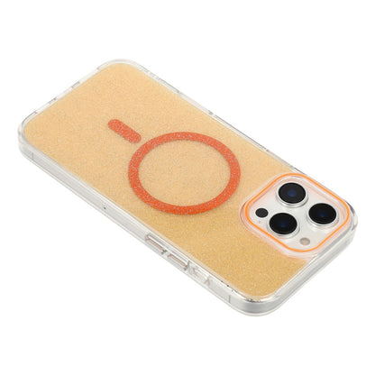 For iPhone 16 Pro Max Magnetic Case Glitter Clear PC TPU Protective Cover
